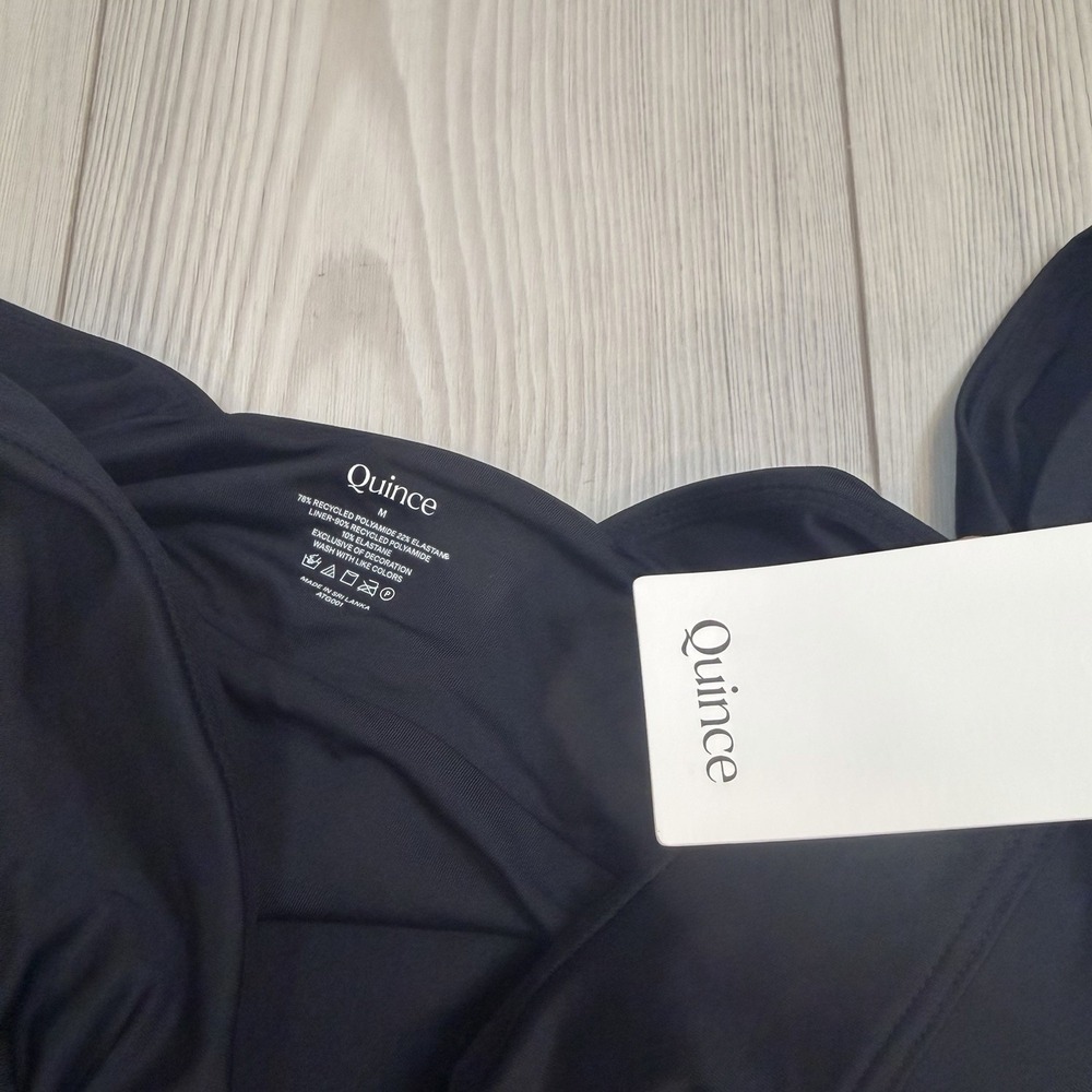 NWT Quince Italian Plunge One-Piece Swimsuit, Large, Black - Picture 9 of 12